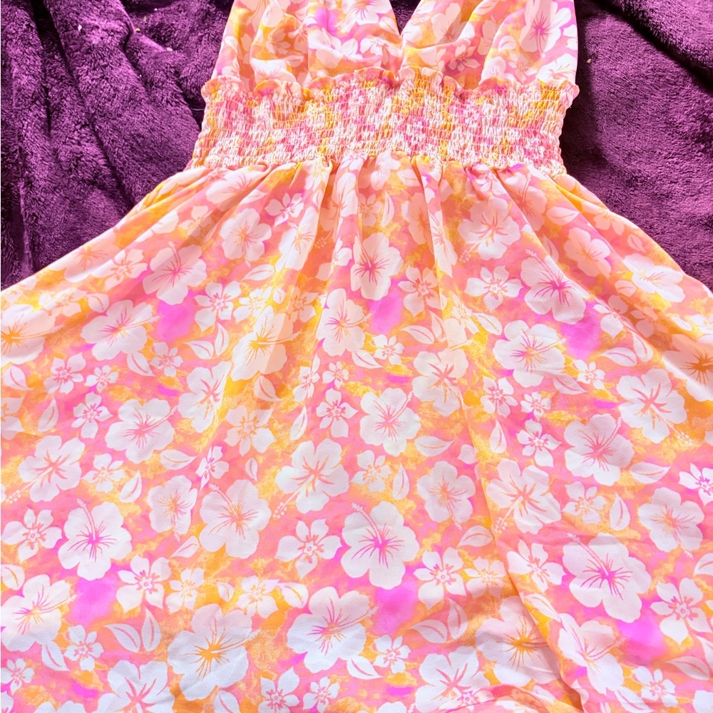 Floral Backless Dress in Pink and Yellow - Picture 2 of 4